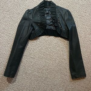 Arden B. Crop Leather Jacket Size Medium